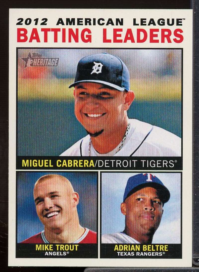 Miguel Cabrera/Mike Trout/Adrian Beltre Card 2013 Topps Heritage #8  Image 1