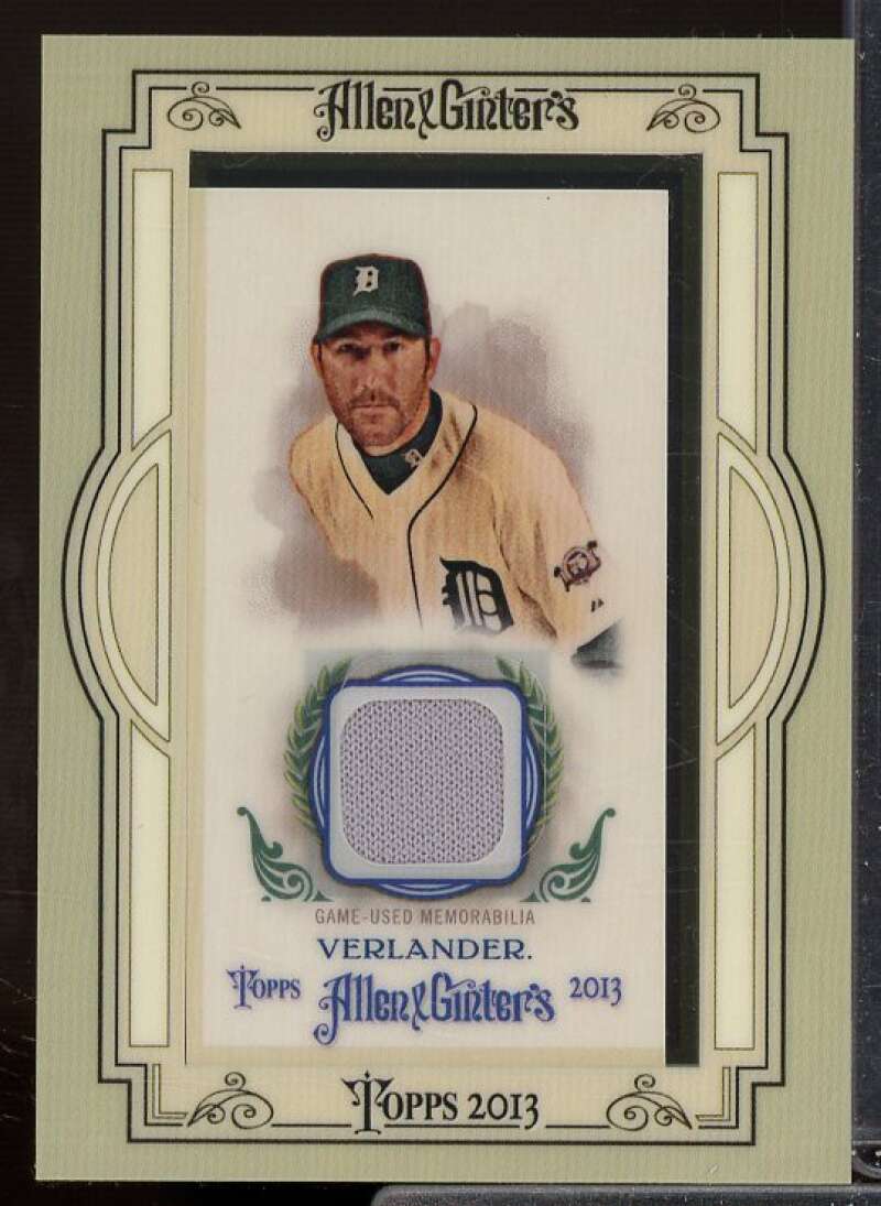 Justin Verlander Card 2013 Topps Allen and Ginter Framed Mini Relics #JVR  Image 1