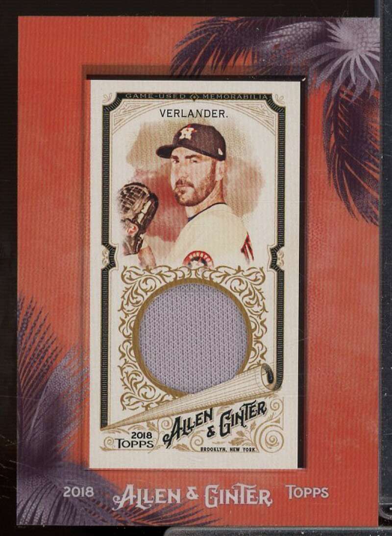 Justin Verlander Card 2018 Topps Allen and Ginter Mini Framed Relics #MFRJL  Image 1