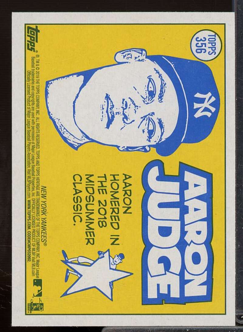 Aaron Judge AS Card 2019 Topps Heritage #356  Image 2