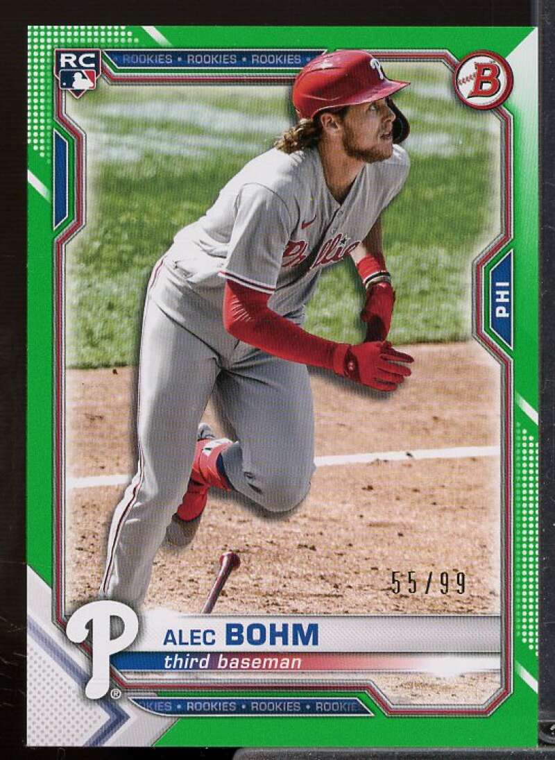 Alec Bohm Rookie Card 2021 Bowman Green #2  Image 1
