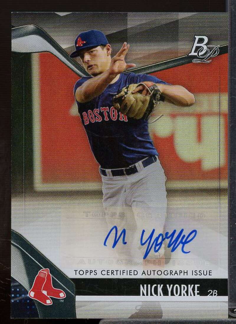 Nick Yorke Rookie Card 2021 Bowman Platinum Top Prospect Autographs #TOP24  Image 1