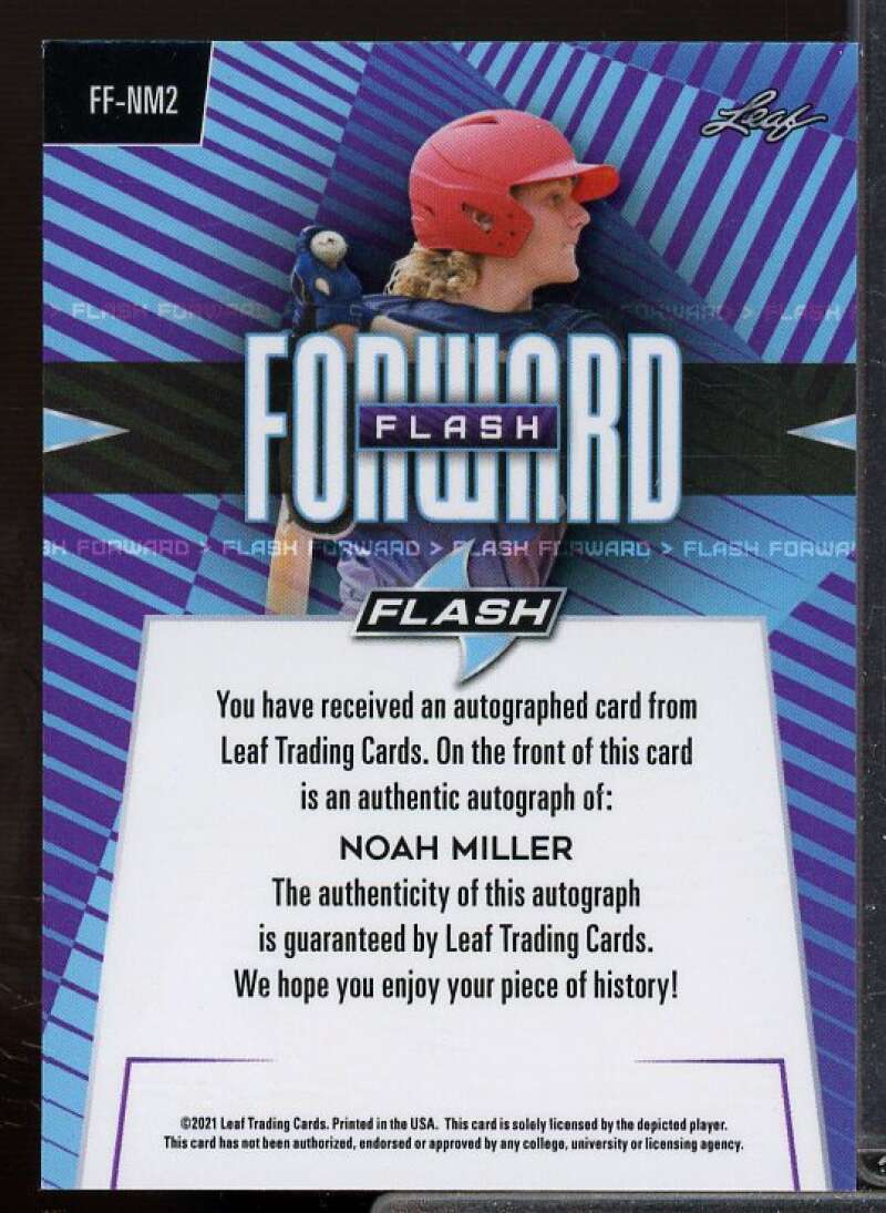 Noah Miller Rookie Card 2021 Leaf Flash Flash Forward Silver #FFNM2  Image 2