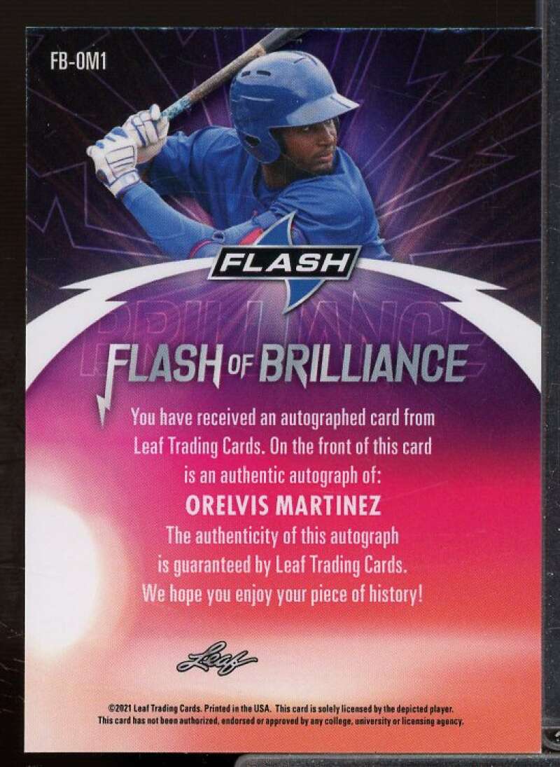 Orelvis Martinez Rookie Card 2021 Leaf Flash Flash of Brilliance #FBOM1  Image 2