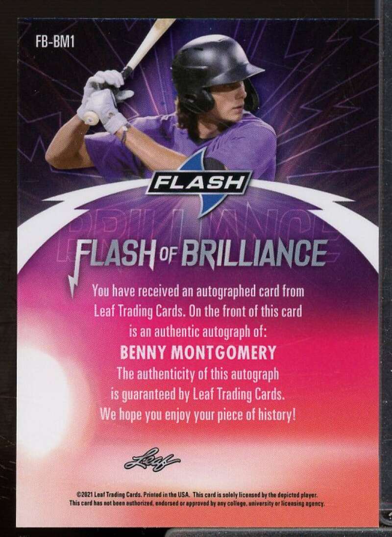 Benny Montgomery Rookie Card 2021 Leaf Flash Flash of Brilliance #FBBM1  Image 2