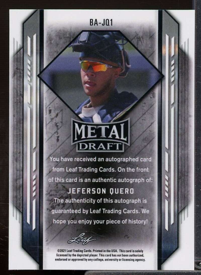 Jeferson Quero Rookie Card 2021 Leaf Metal Draft Crystals #BAJQ1  Image 2