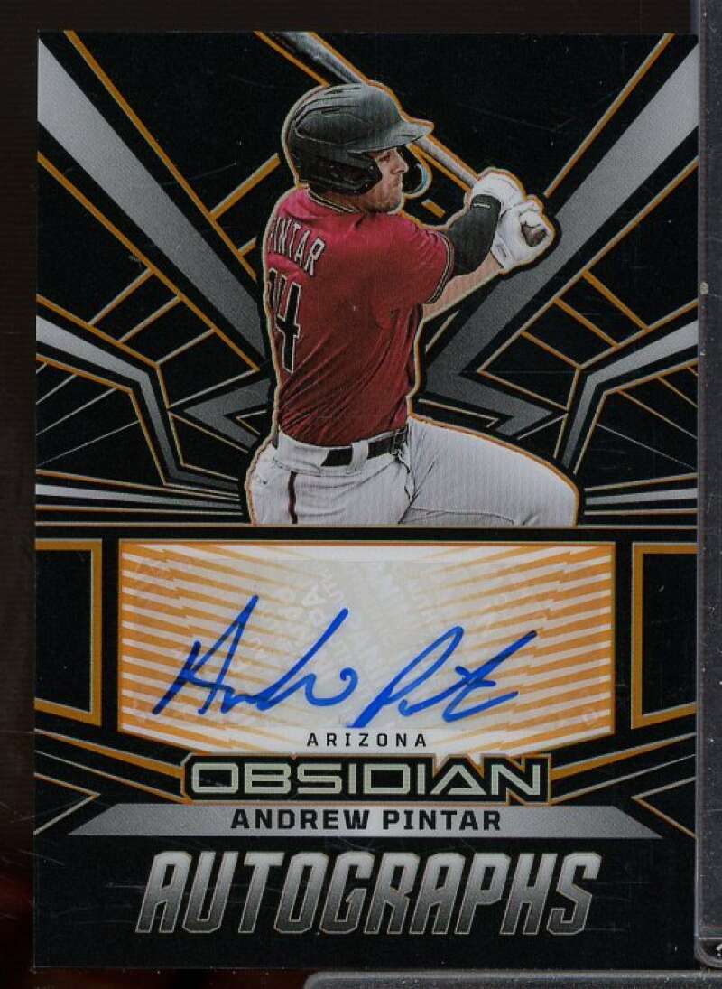 Andrew Pintar Card 2023 Chronicles Obsidian Autographs Electric Etch Orange #25  Image 1