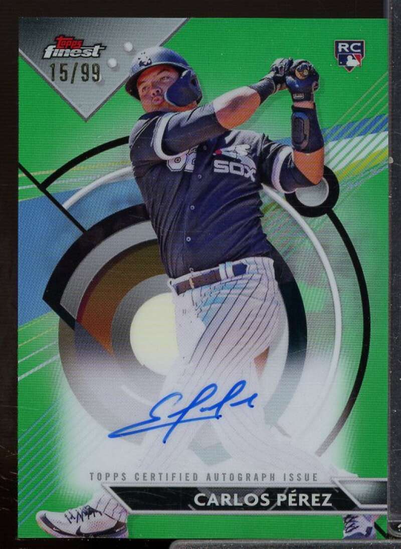 Carlos Perez Card 2023 Finest Autographs Green Refractors #FACP  Image 1