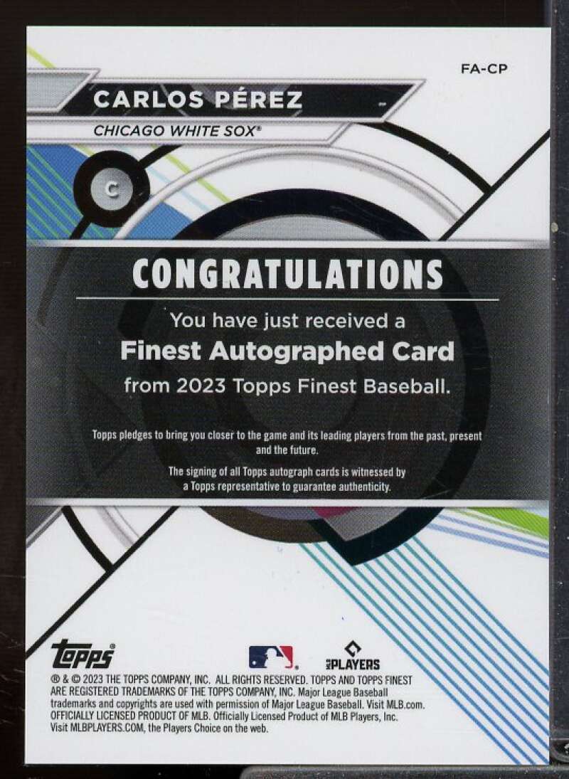 Carlos Perez Card 2023 Finest Autographs Green Refractors #FACP  Image 2