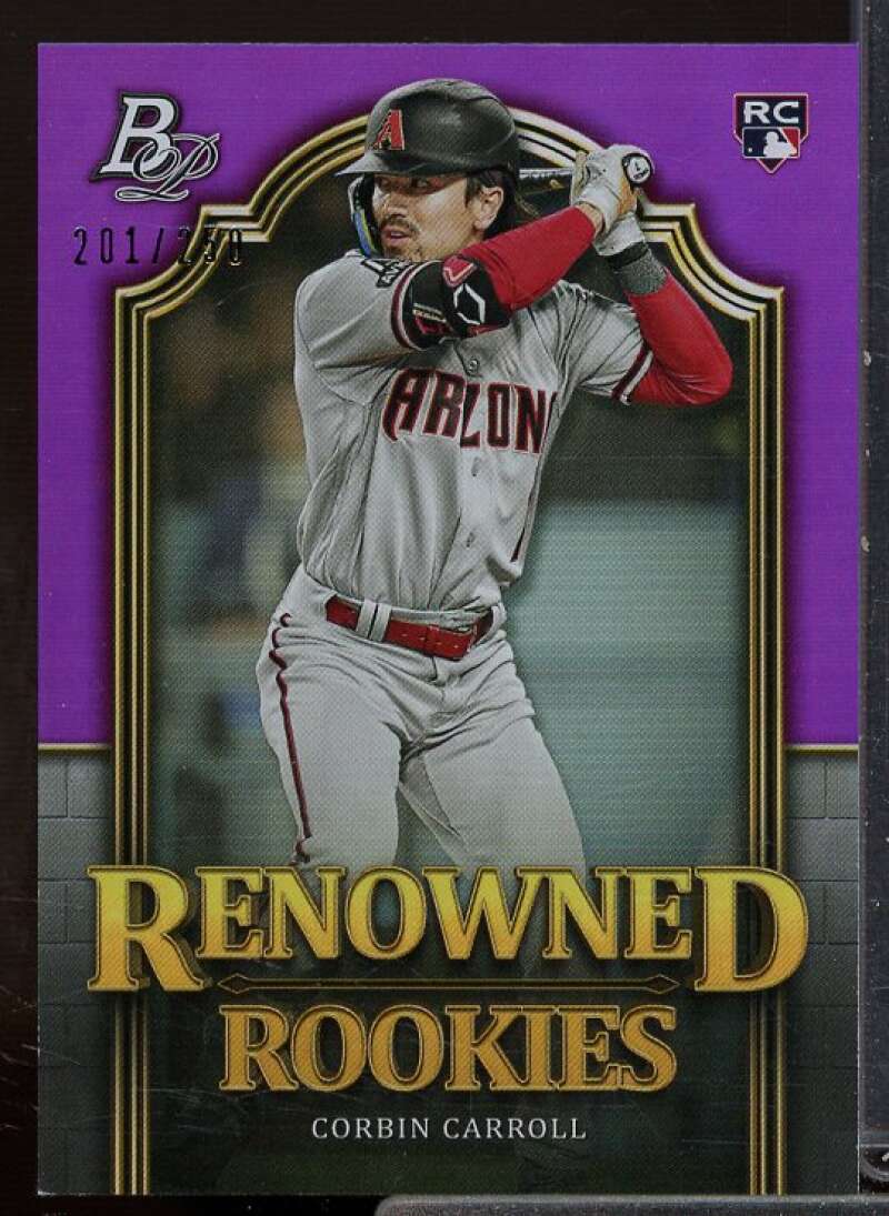 Corbin Carroll Rookie Card 2023 Bowman Platinum Renowned Rookies Purple #RR7  Image 1