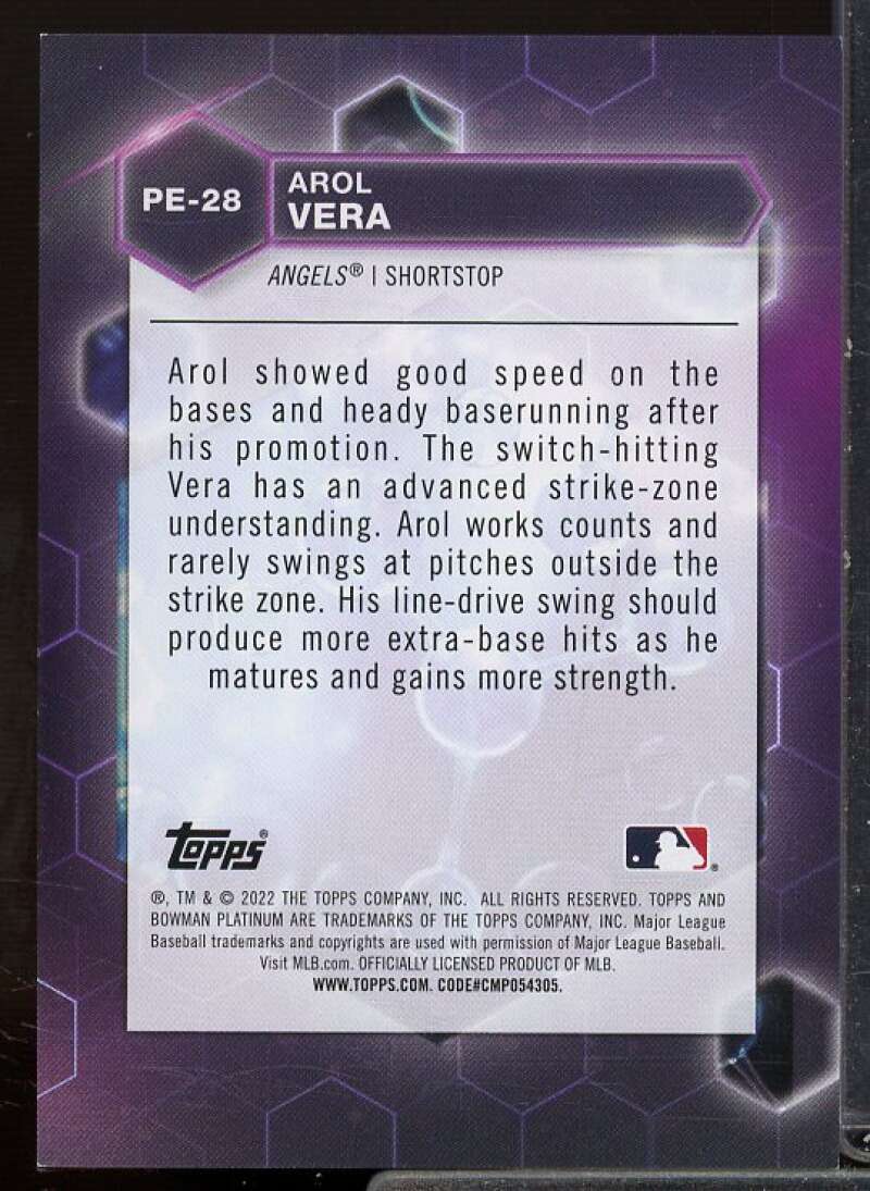 Arol Vera Rookie Card 2022 Bowman Platinum Precious Elements Green #PE28  Image 2
