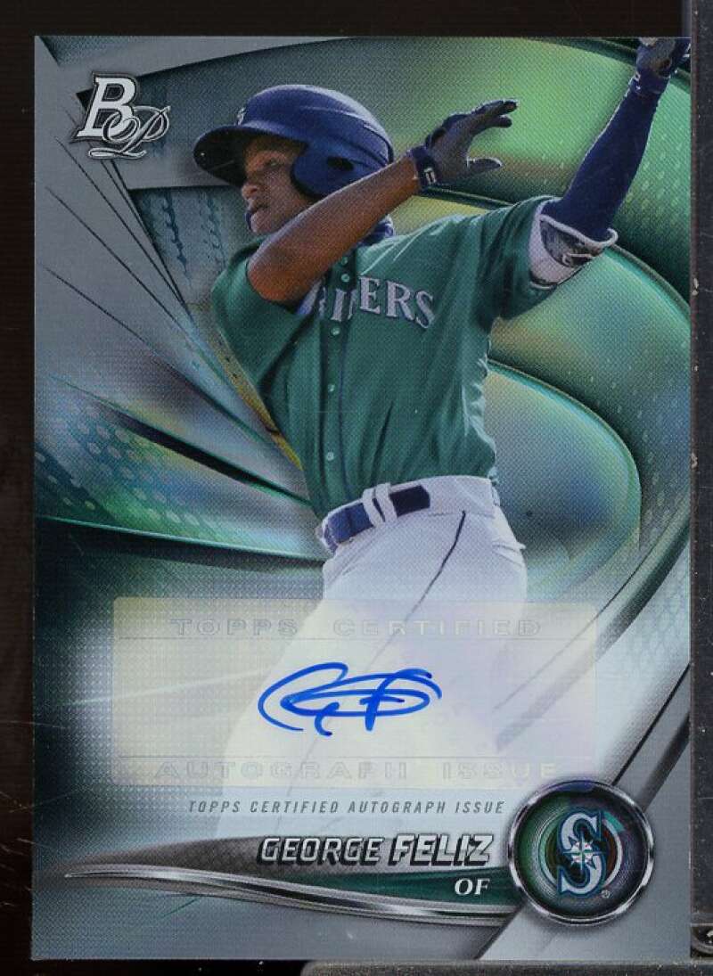 George Feliz Rookie Card 2022 Bowman Platinum Top Prospects Autographs #TOP77  Image 1
