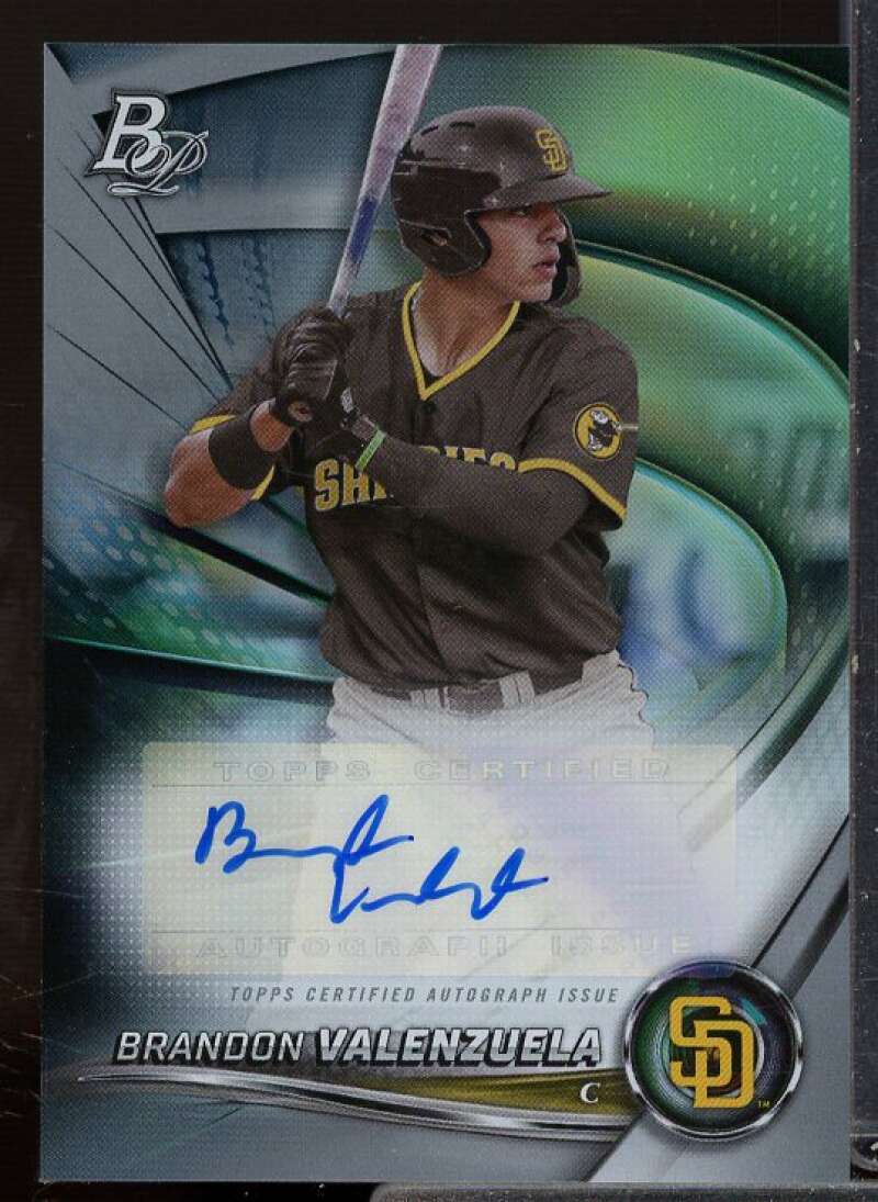 Brandon Valenzuela Rookie 2022 Bowman Platinum Top Prospects Autographs #TOP69  Image 1