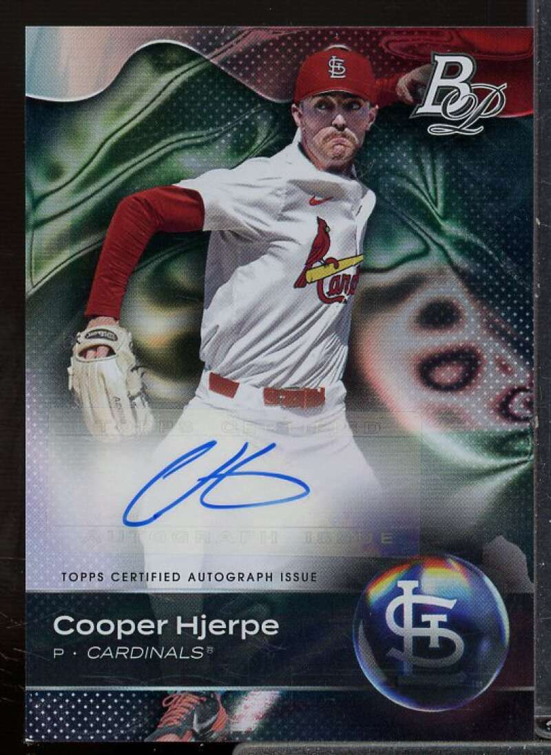 Cooper Hjerpe Rookie Card 2023 Bowman Platinum Top Prospects Autographs #TOP25  Image 1