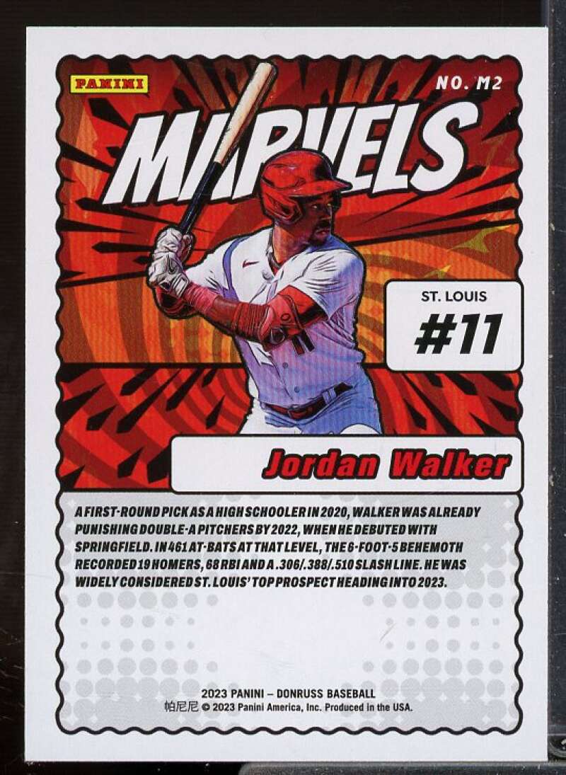 Jordan Walker Rookie Card 2023 Donruss Marvels Vector #2  Image 2