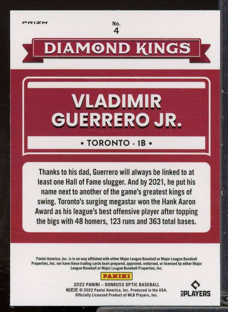 Vladimir Guerrero Jr. DK Card 2022 Donruss Optic Pink #4  Image 2