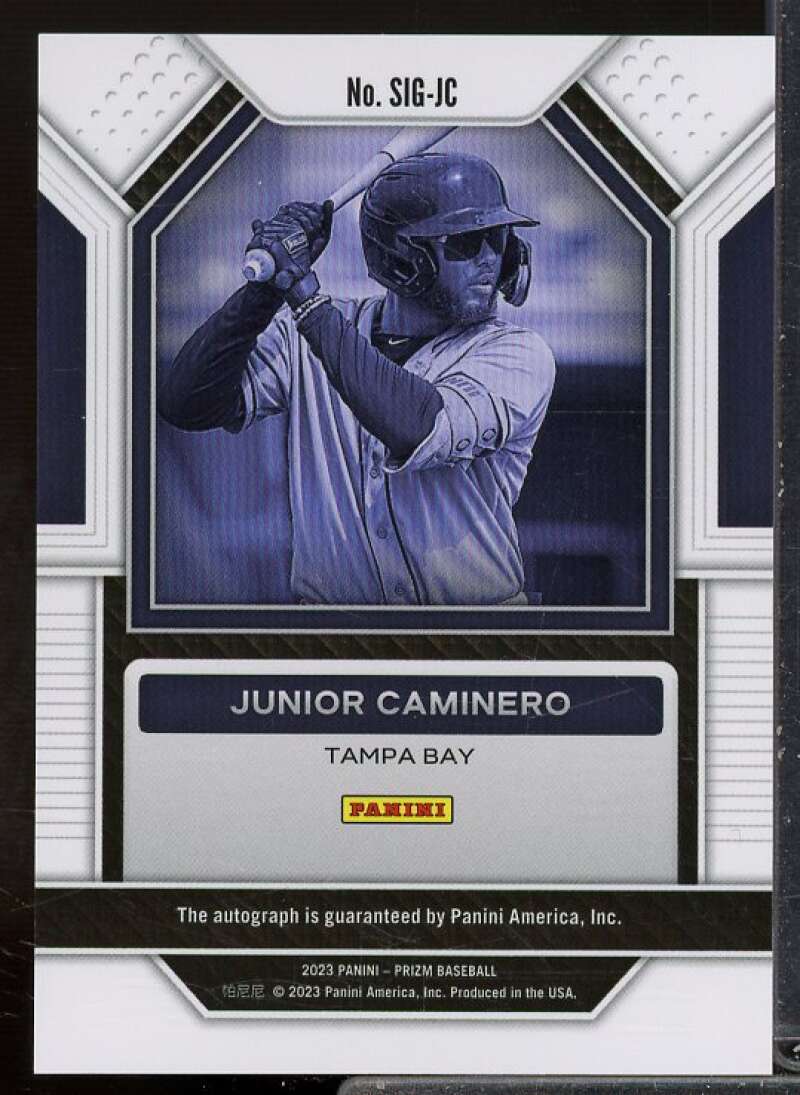 Junior Caminero Rookie Card 2023 Panini Prizm Signatures Prizm #54  Image 2