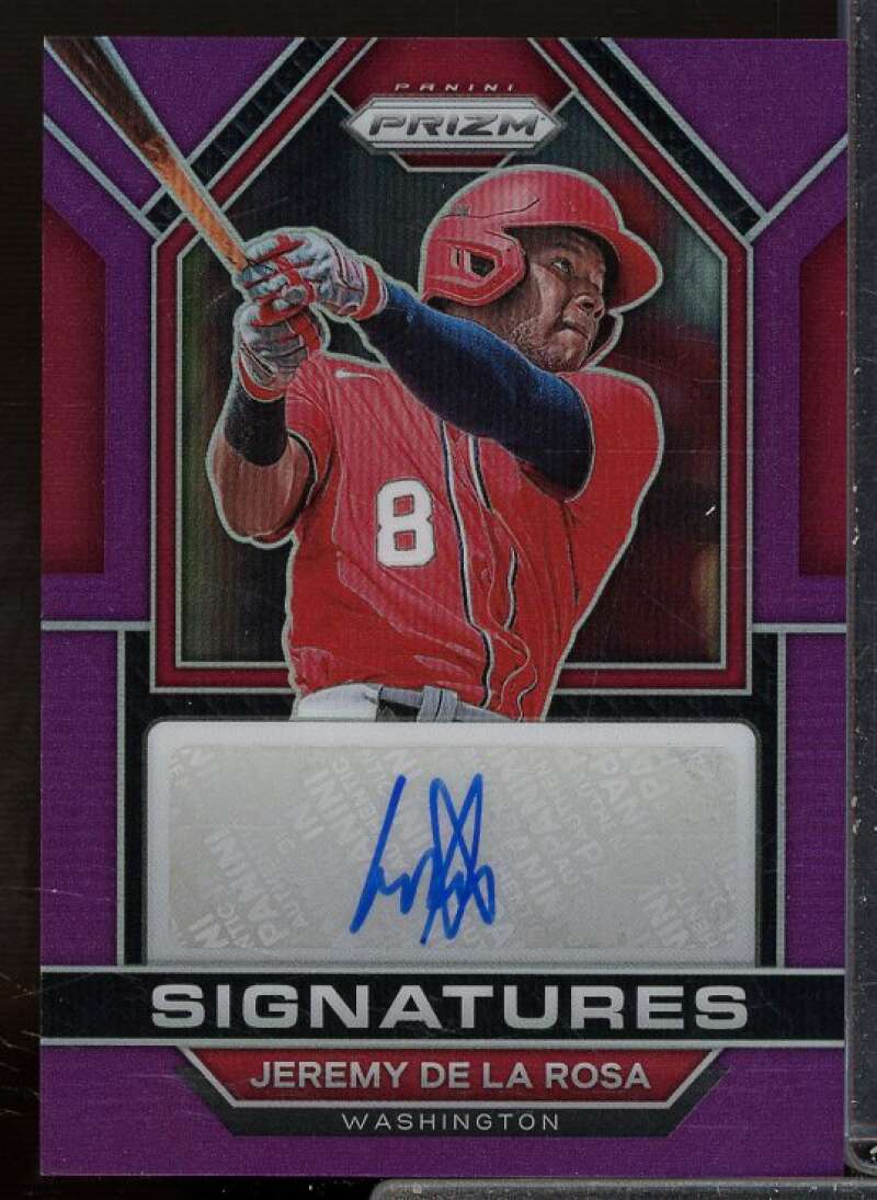 Jeremy De La Rosa Card 2023 Panini Prizm Signatures Prizms Purple #24  Image 1