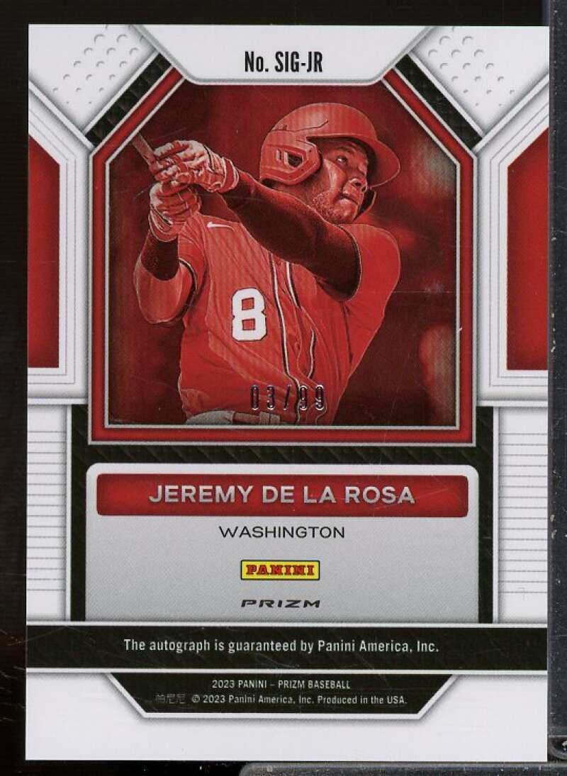 Jeremy De La Rosa Card 2023 Panini Prizm Signatures Prizms Purple #24  Image 2