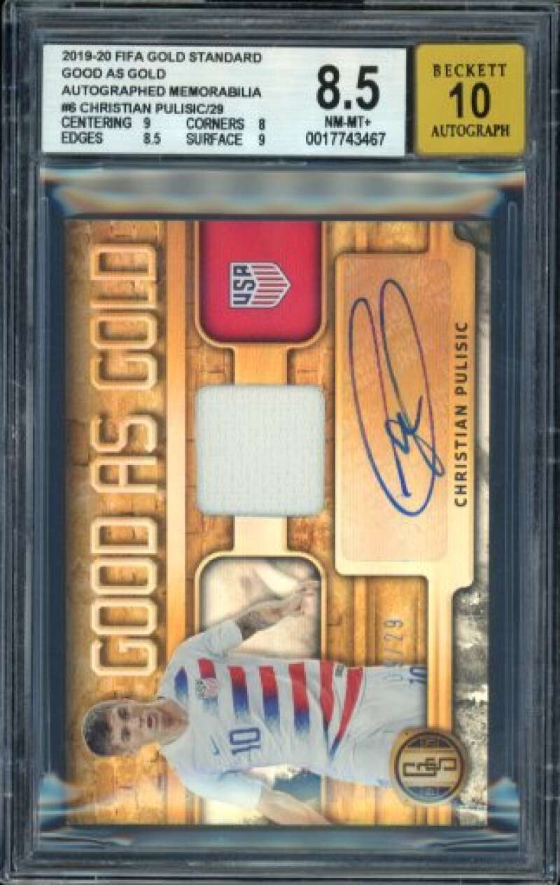 Christian Pulisic 2019-20 Fifa Gold Standard Good As Gold Auto (9/29) #6 BGS 8.5 Image 1