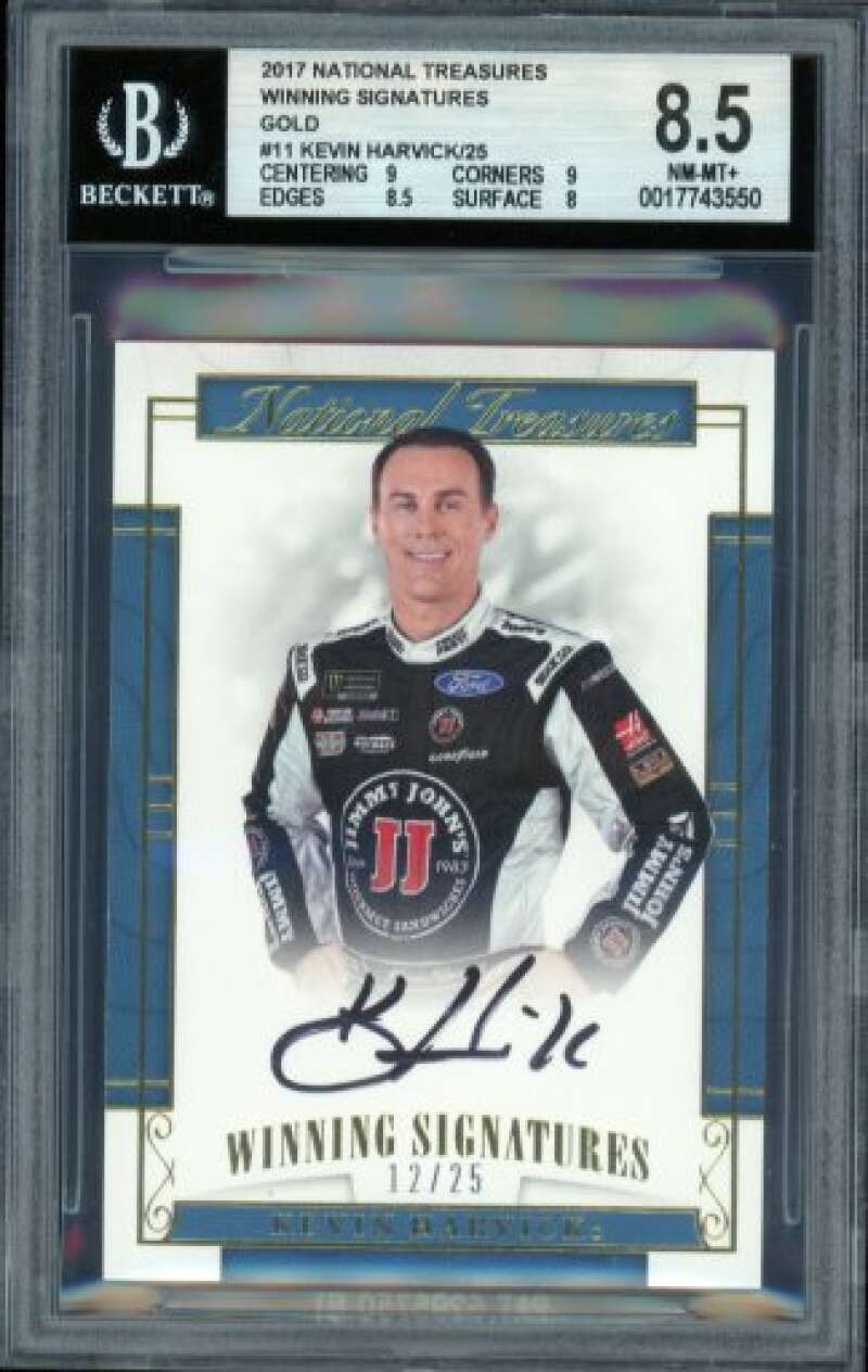 Kevin Harvick 2017 National Treasures Winning Signature Gold (12/25) #11 BGS 8.5 Image 1