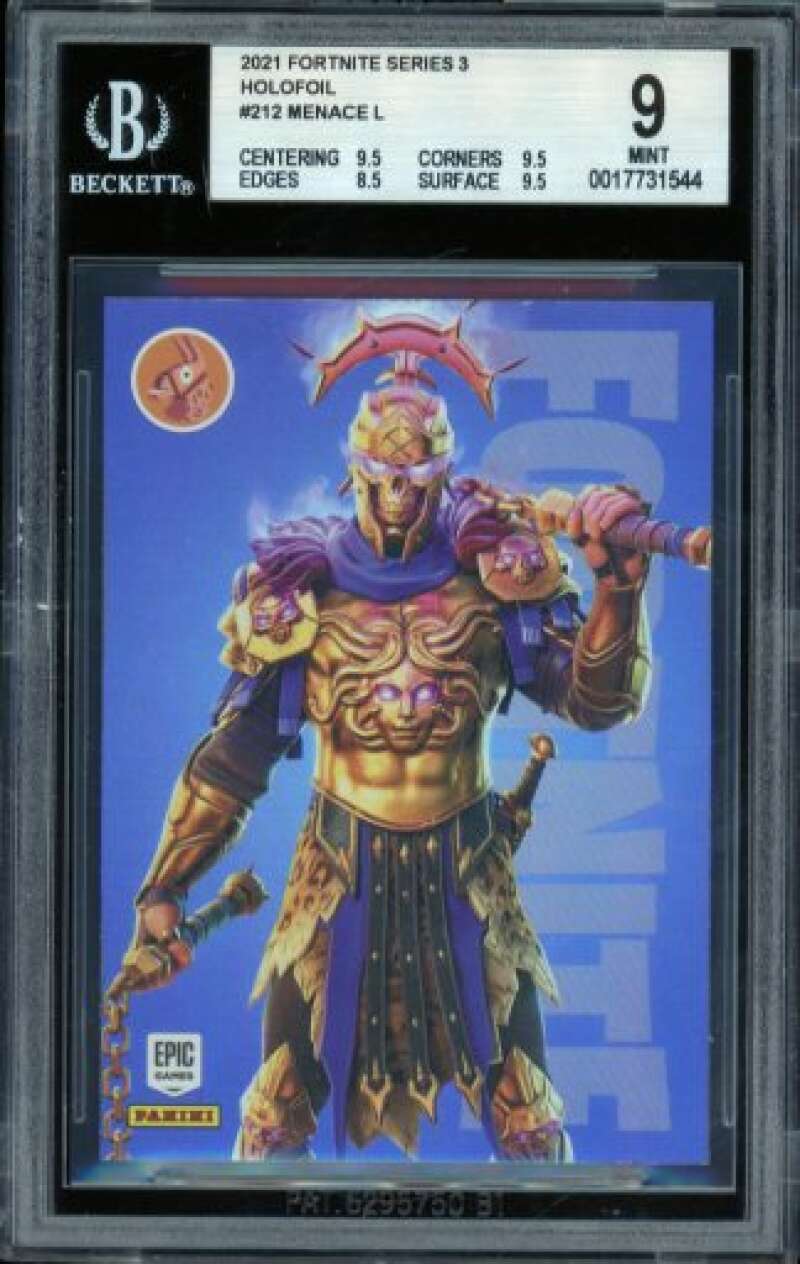 Menace Card 2021 Fortnite USA Series 3 Holofoil #212 BGS 9 Image 1