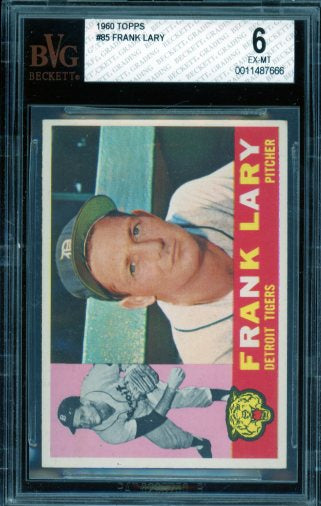 Frank Lary Card 1960 Topps #85 BGS BVG 6 Image 1