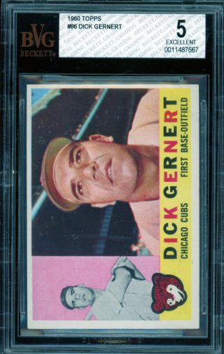 Dick Gernert Card 1960 Topps #86 BGS BVG 5 Image 1