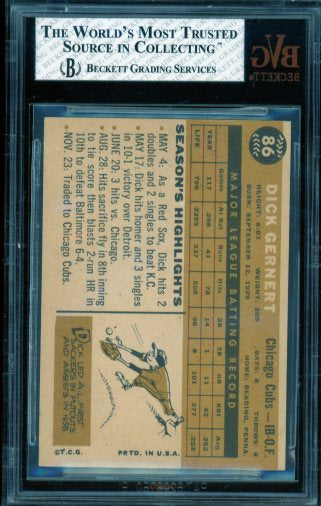 Dick Gernert Card 1960 Topps #86 BGS BVG 5 Image 2