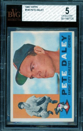 Pete Daley Card 1960 Topps #108 BGS BVG 5 Image 1