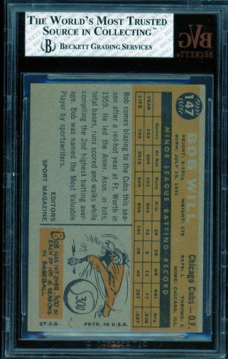 Bob Will Rookie Card 1960 Topps #147 BGS BVG 5 Image 2