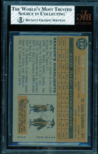 Bob Nieman Card 1960 Topps #149 BGS BVG 5.5 Image 2