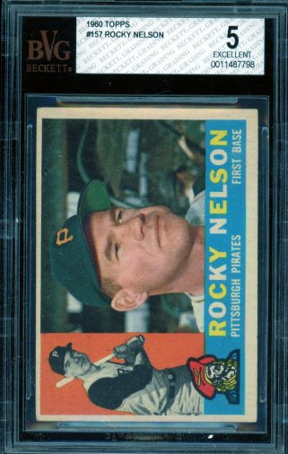 Rocky Nelson Card 1960 Topps #157 BGS BVG 5 Image 1