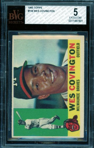 Wes Covington Card 1960 Topps #158 BGS BVG 5 Image 1