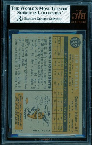 Jimmy Piersall Card 1960 Topps #159 BGS BVG 5.5 Image 2