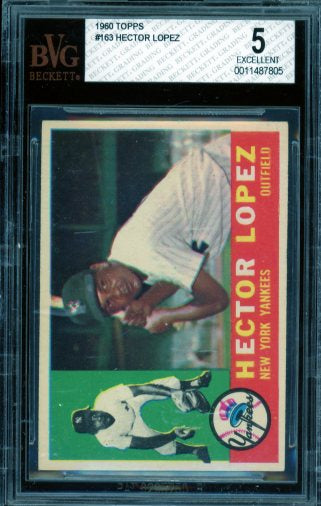 Hector Lopez Card 1960 Topps #163 BGS BVG 5 Image 1
