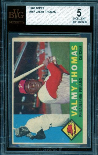 Valmy Thomas Card 1960 Topps #167 BGS BVG 5 Image 1