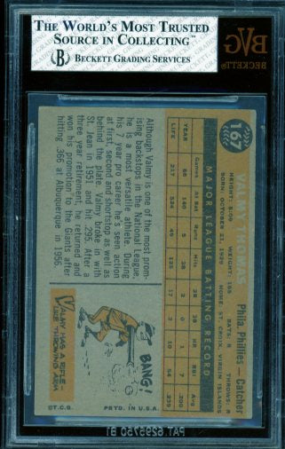 Valmy Thomas Card 1960 Topps #167 BGS BVG 5 Image 2