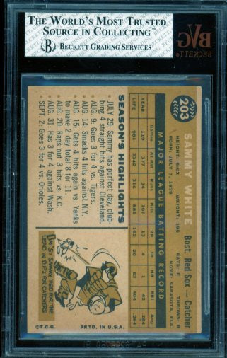 Sammy White Card 1960 Topps #203 BGS BVG 5.5 Image 2