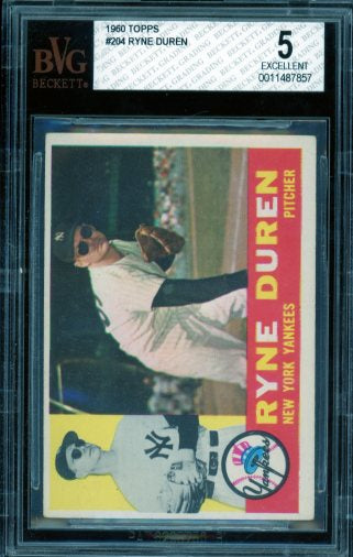 Ryne Duren Card 1960 Topps #204 BGS BVG 5 Image 1