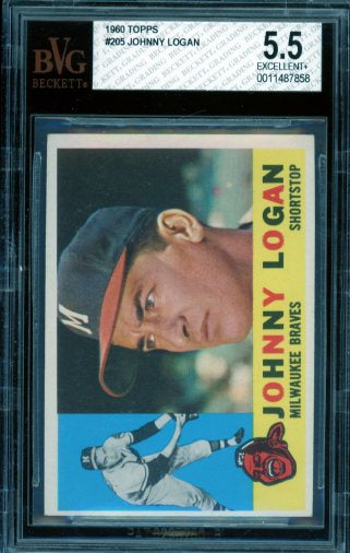 Johnny Logan Card 1960 Topps #205 BGS BVG 5.5 Image 1