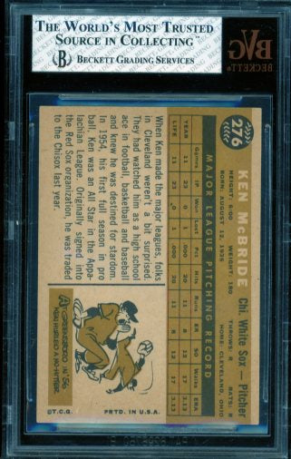 Ken McBride Card 1960 Topps #276 BGS BVG 5 Image 2