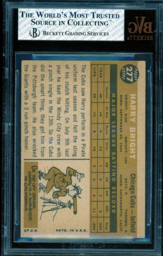 Harry Bright Card 1960 Topps #277 BGS BVG 5.5 Image 2