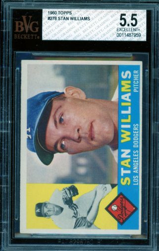 Stan Williams Card 1960 Topps #278 BGS BVG 5.5 Image 1