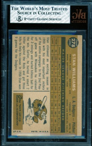 Stan Williams Card 1960 Topps #278 BGS BVG 5.5 Image 2