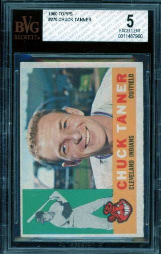 Chuck Tanner Card 1960 Topps #279 BGS BVG 5 Image 1