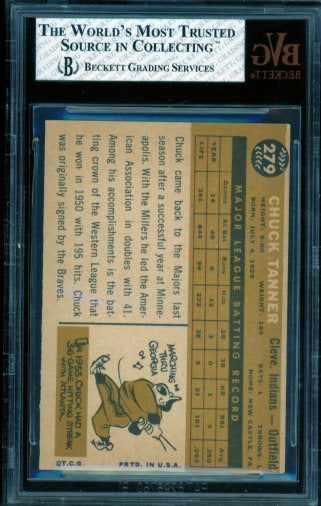 Chuck Tanner Card 1960 Topps #279 BGS BVG 5 Image 2