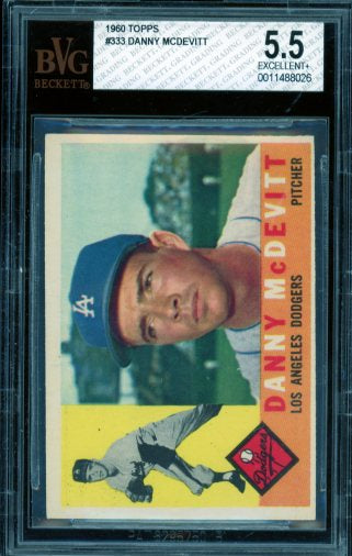 Danny McDevitt Card 1960 Topps #333 BGS BVG 5.5 Image 1