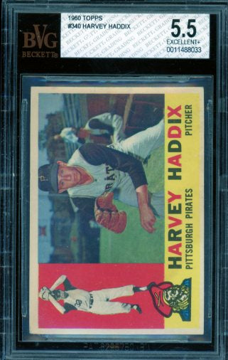Harvey Haddix Card 1960 Topps #340 BGS BVG 5.5 Image 1