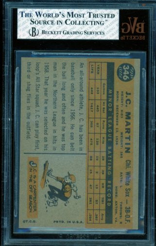 J.C. Martin Card 1960 Topps #346 BGS BVG 5.5 Image 2